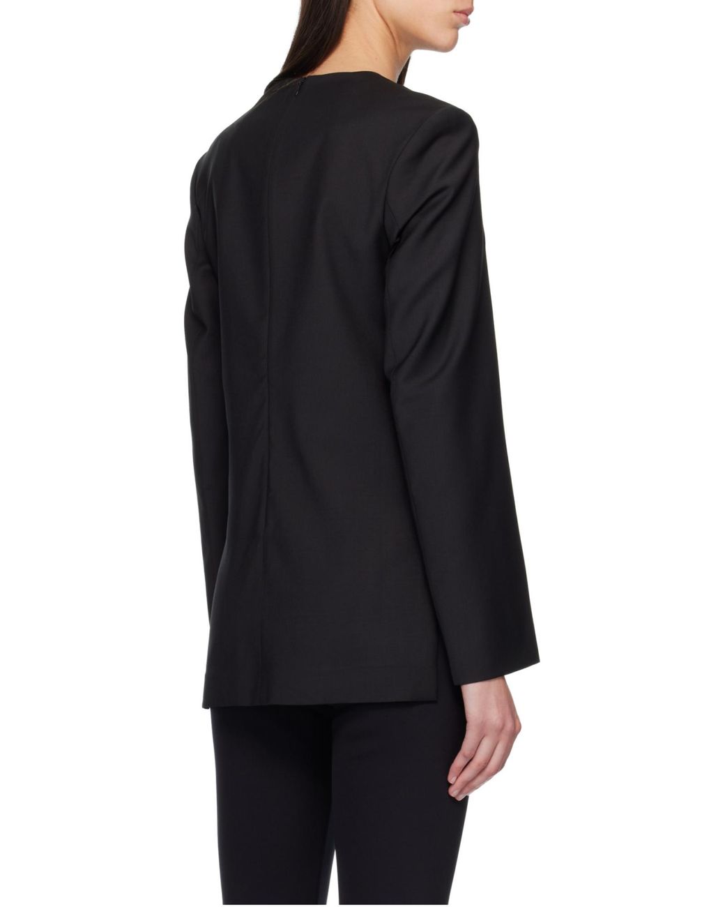 Totême Black Totême Structured Long Sleeved Top