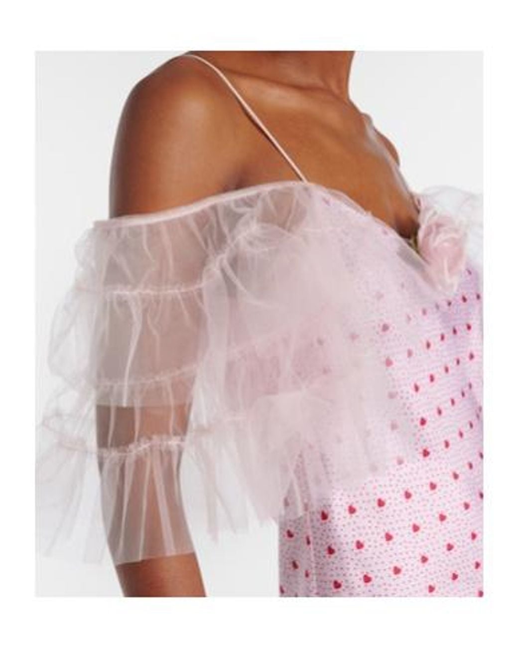 Rodarte Pink Floral-Applique Printed Silk Slip Dress