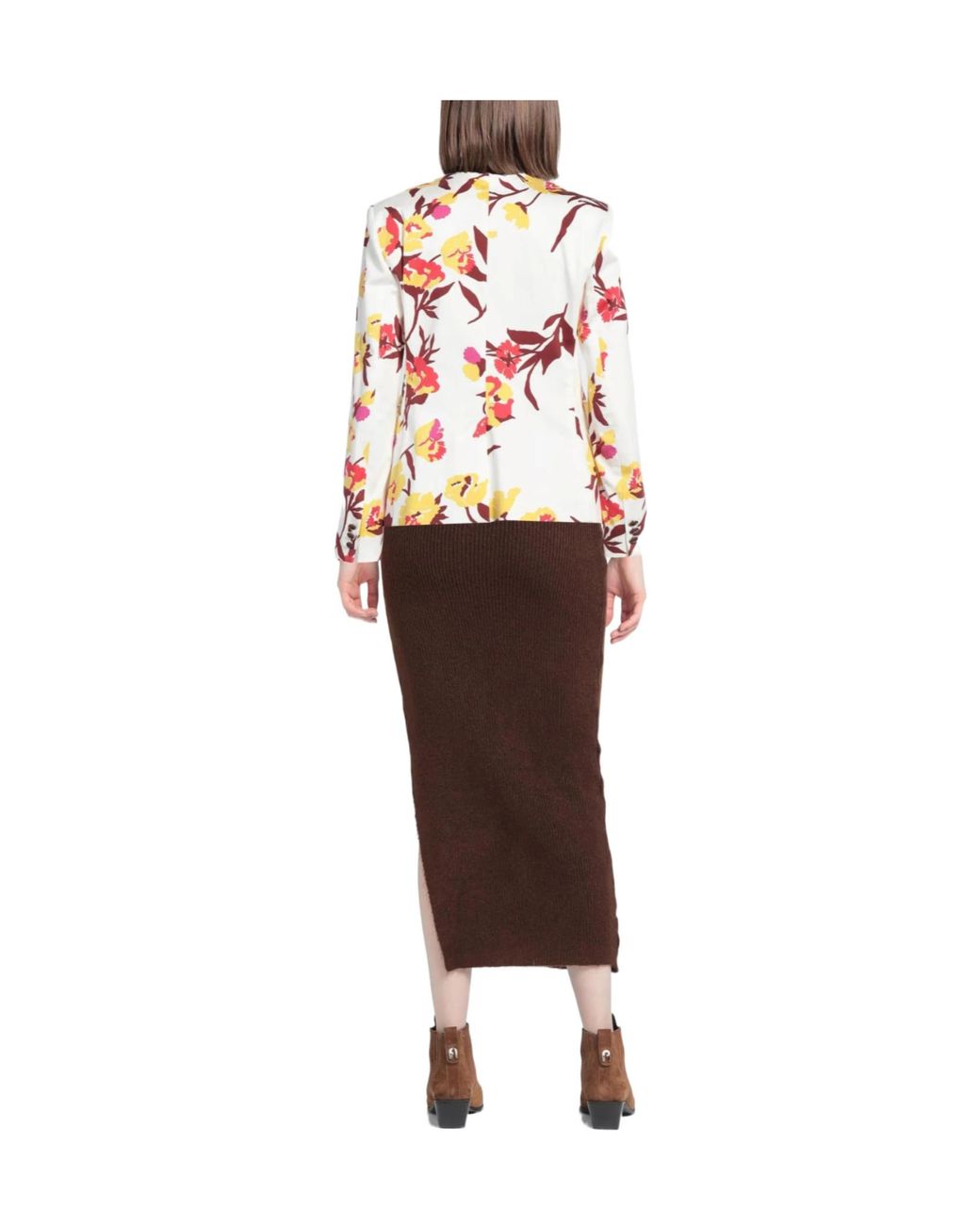 Max Mara White Floral-Print Blazer