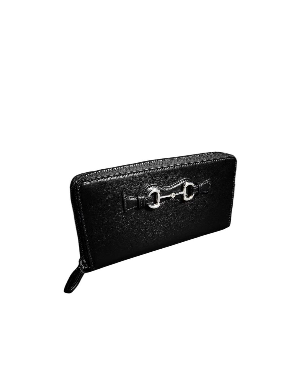 Gucci Black Horsebit Zip-Around Wallet