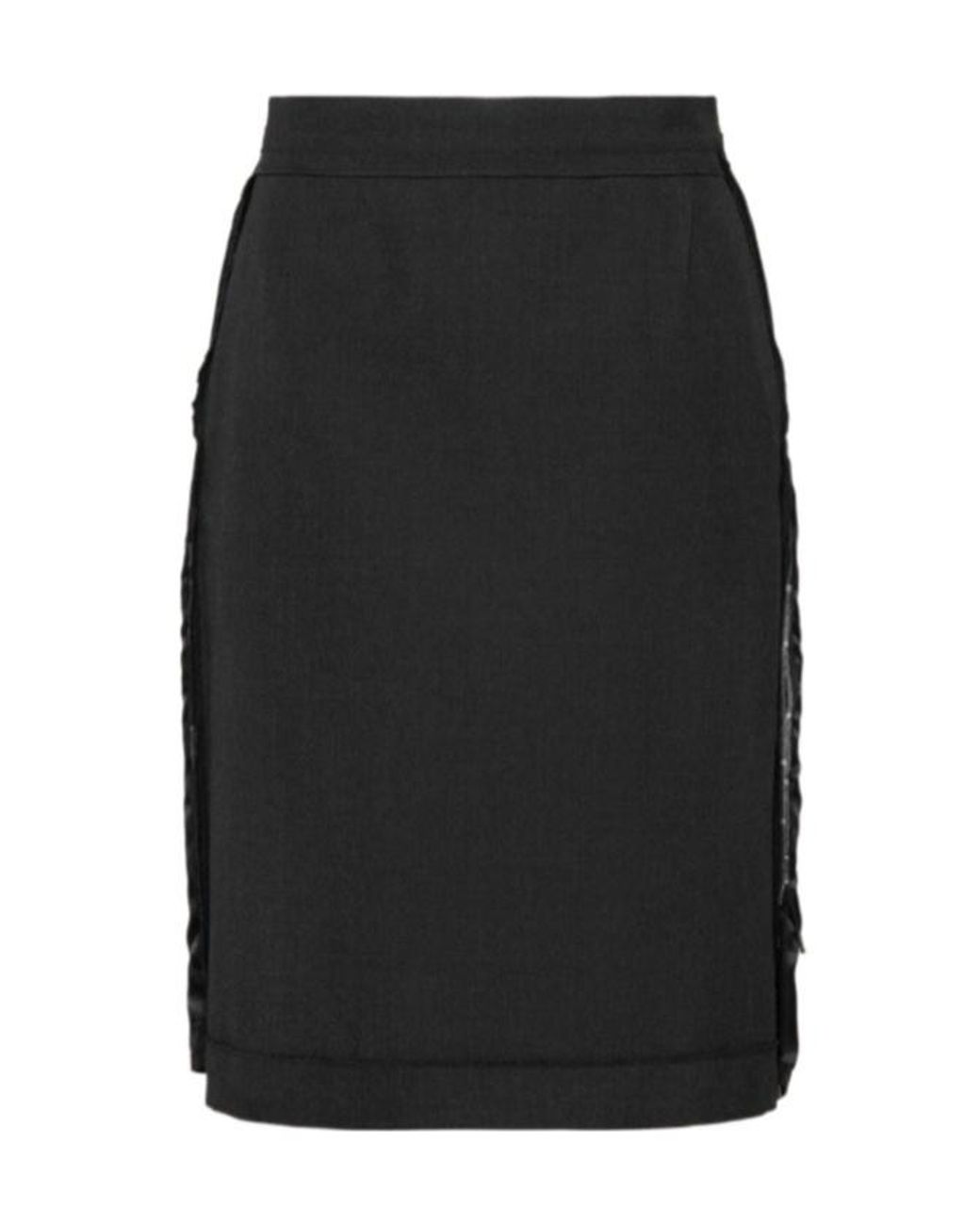 Maison Margiela Black Raw Hem Midi Skirt