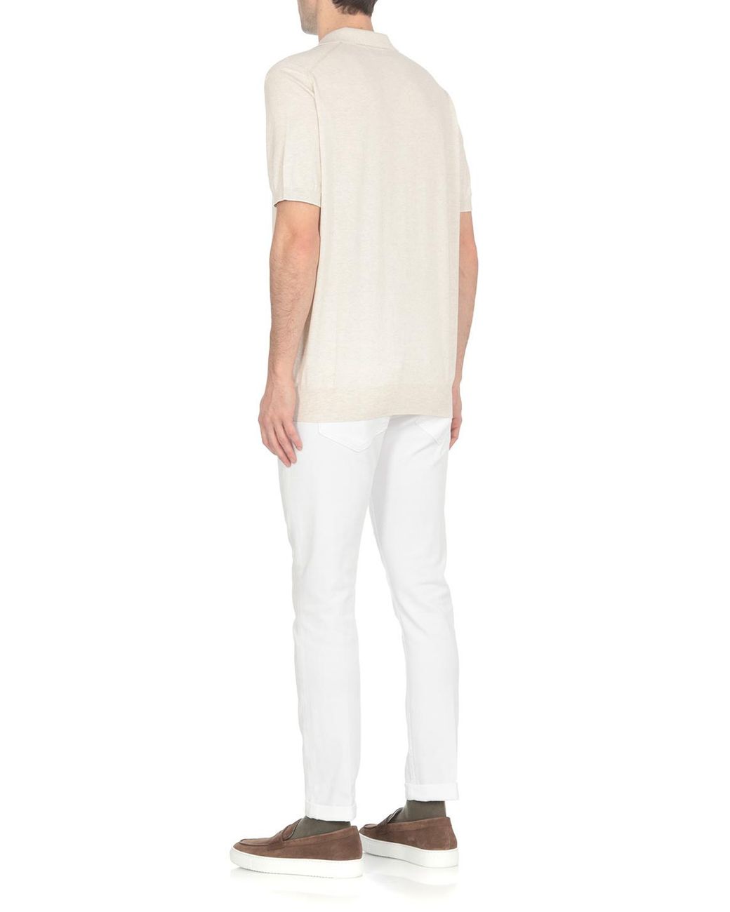 Dondup White Low-Rise Slim-Fit Jeans for men