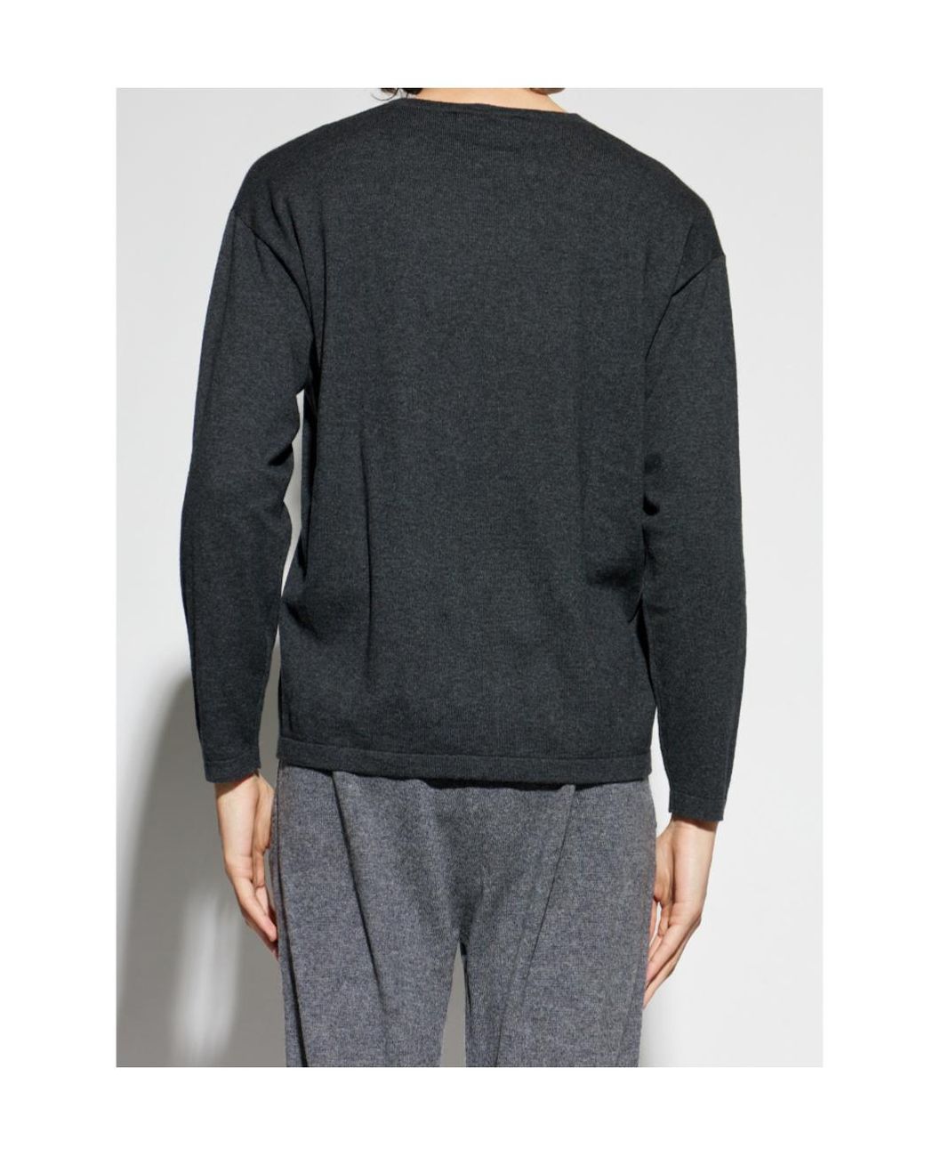 Lisa Yang Gray Theodor Crew Neck Knitted Sweater for men