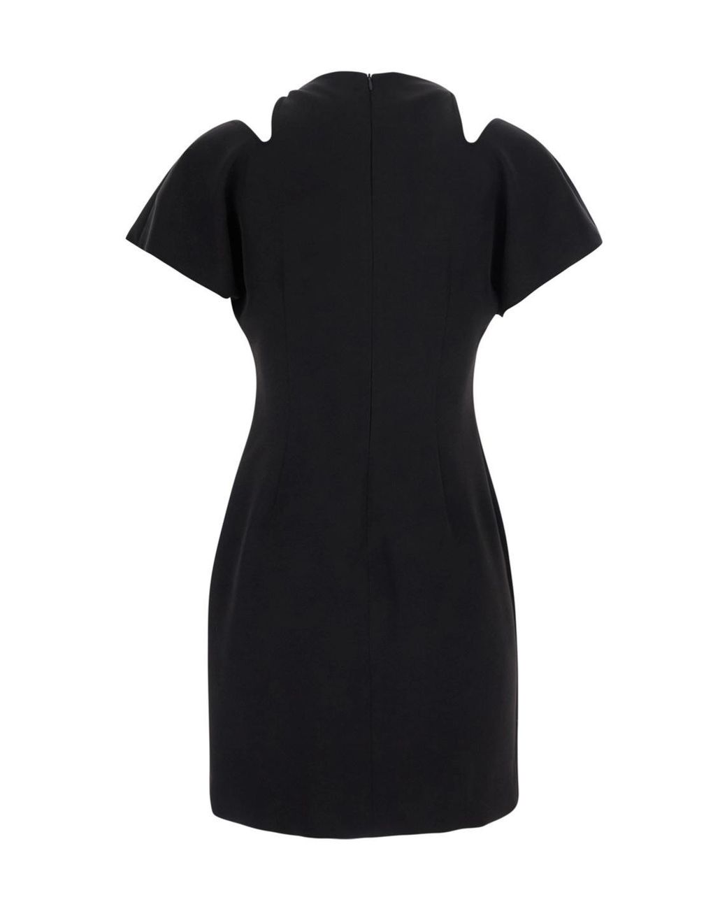 FEDERICA TOSI Black Short Draped-Neck Dress