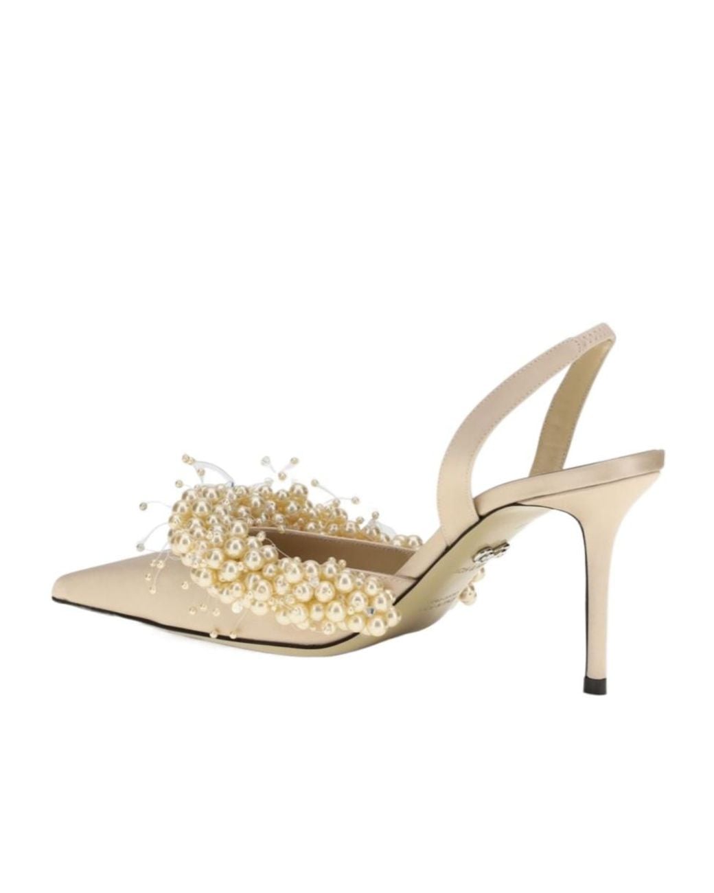 Mach & Mach White Pointed-Toe High-Heeled Sandals