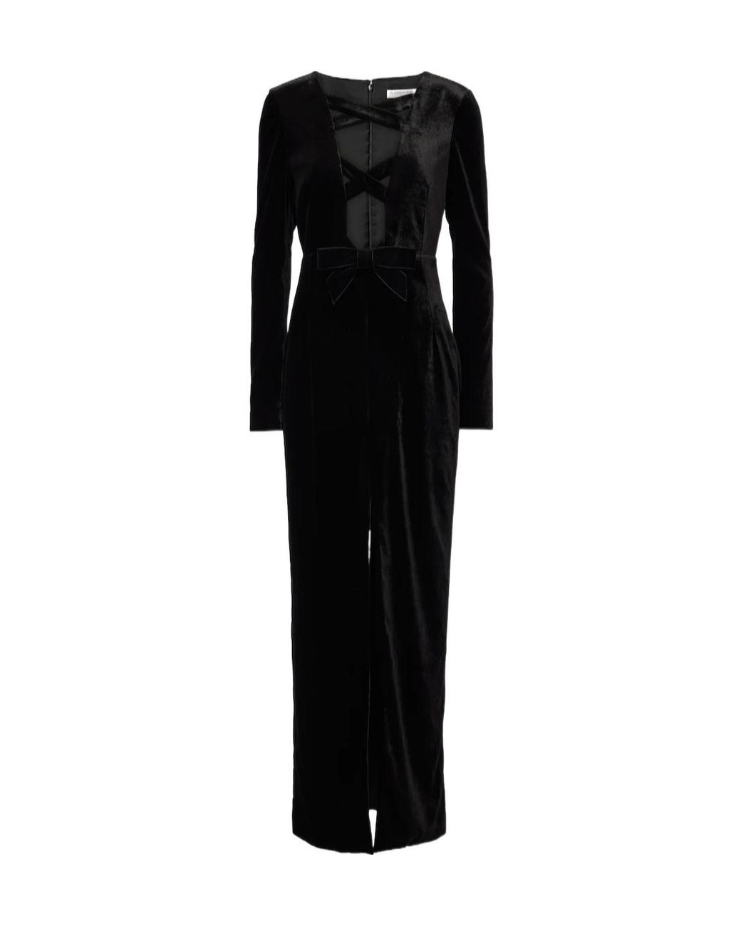 Alessandra Rich Black Velvet Maxi Dress