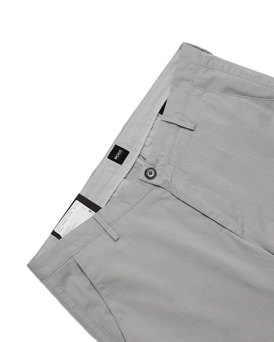 Boss Gray Logo Straight Casual Pants for men