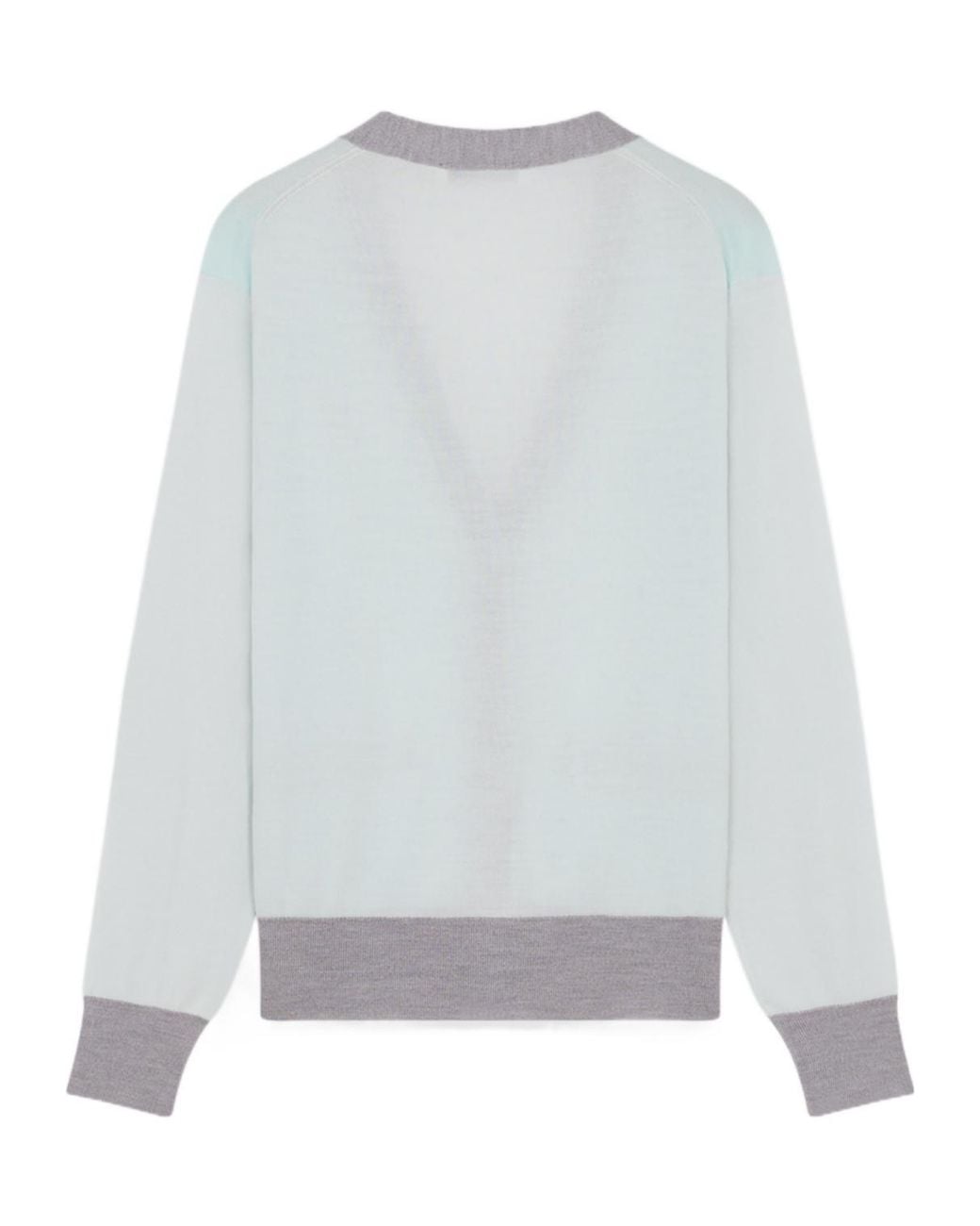 Maison Kitsuné Blue Maison Kitsuné Baby Fox Patch Color Block Knit Cardigan