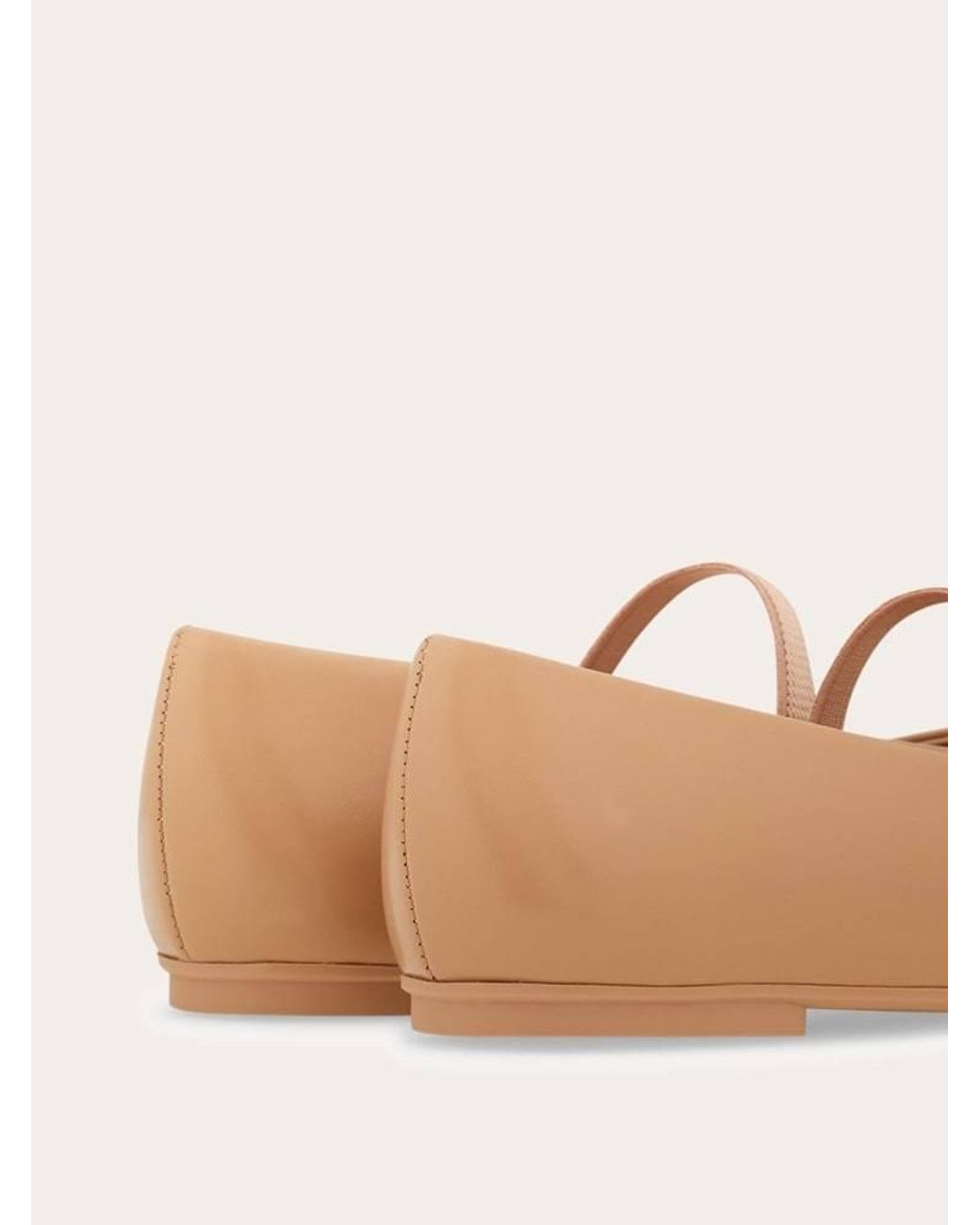 Ferragamo Brown Vara Square-Toe Ballet Flats