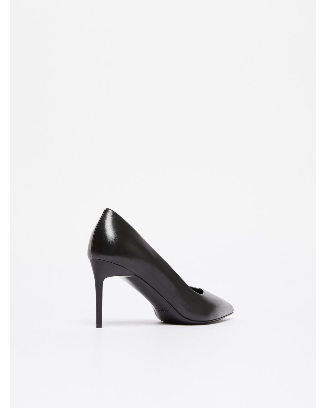 Max Mara Black Nappa Leather Court Shoes