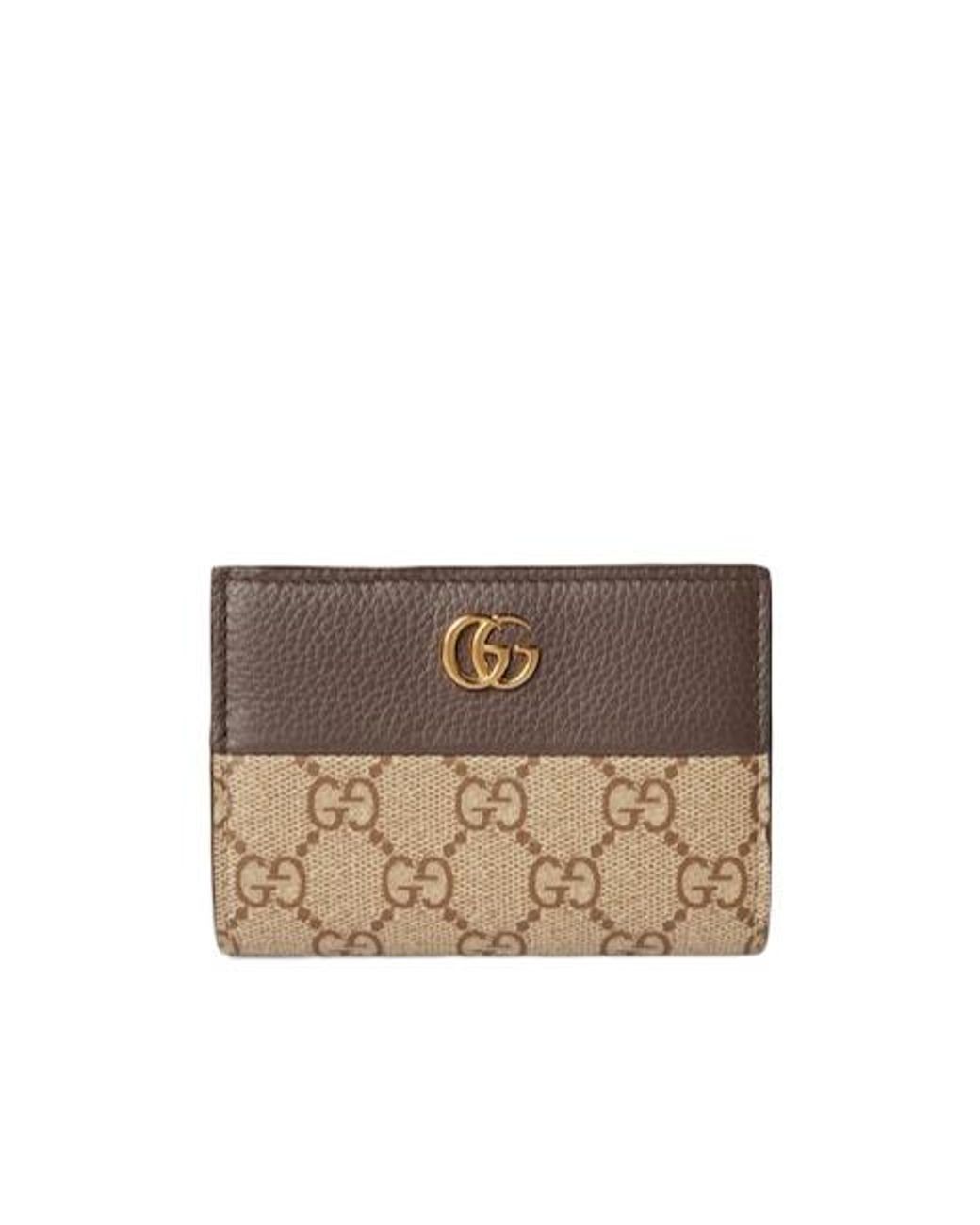 Gucci Brown Bi-Color Gg Marmont Small Wallet