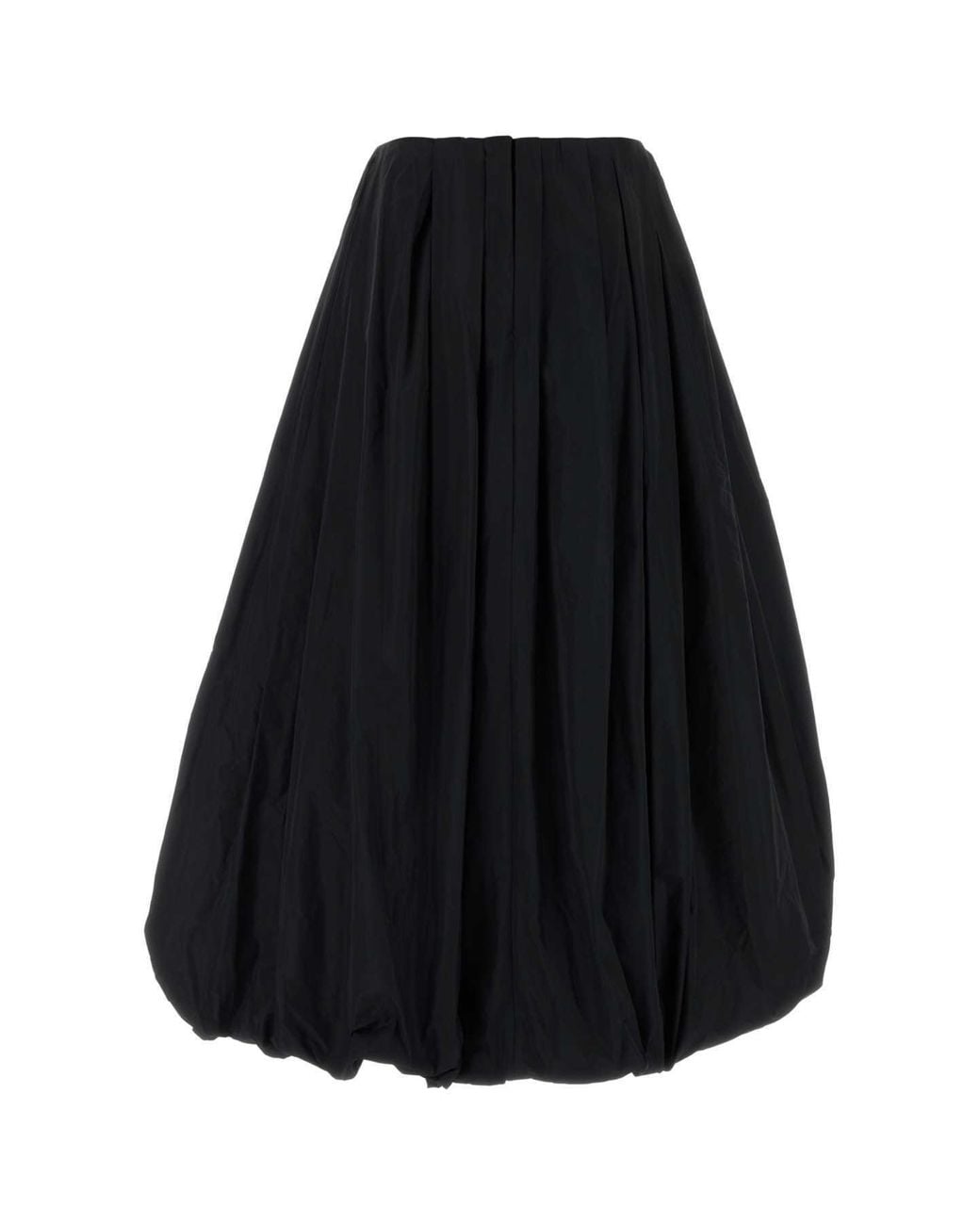 Jil Sander Black Draped Taffeta Balloon Skirt