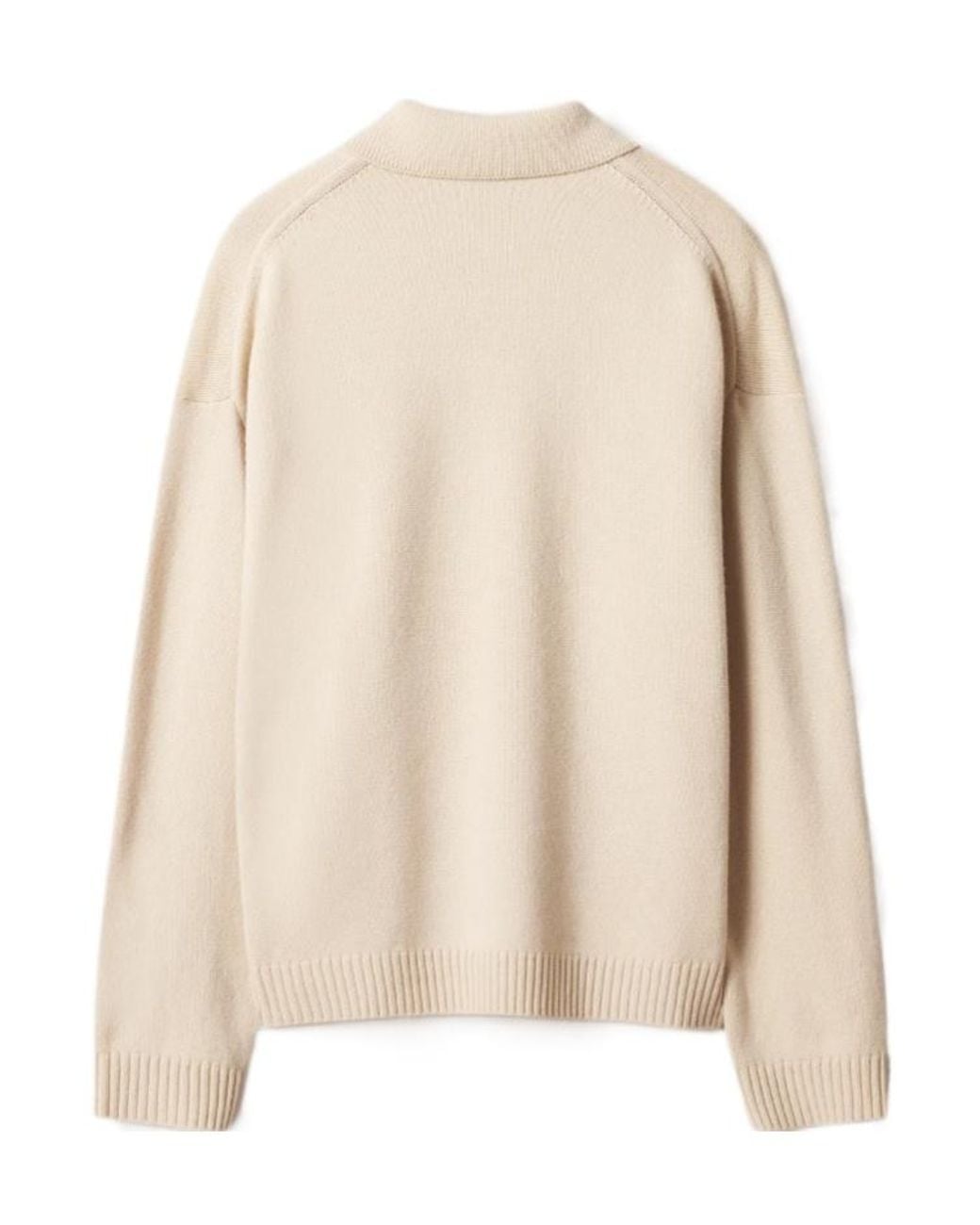 Maison Kitsuné Natural Maison Kitsuné Fox Head Intarsia Polo Jumper for men