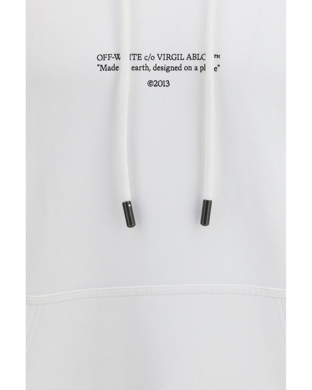 Off-White c/o Virgil Abloh White Logo Printed Drawstring Hoodie for men