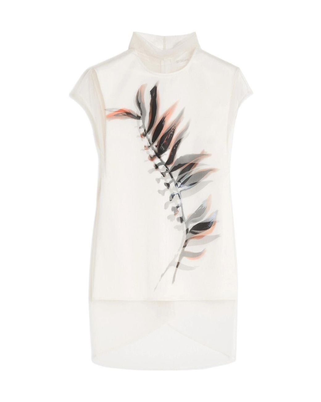 Sportmax White Genero Printed Sleeveless Top