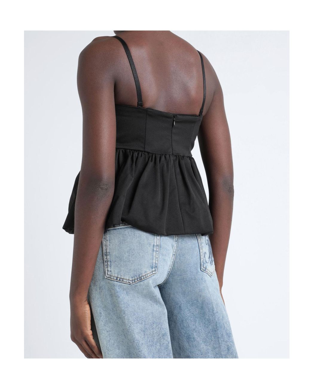 MAX&Co. Black Deep V Neck Strap