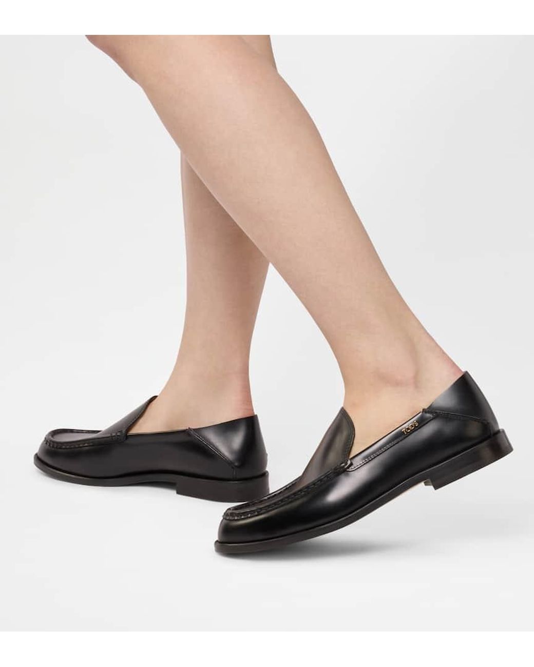 Tod's Black Cuoio Loafers Flat Shoes