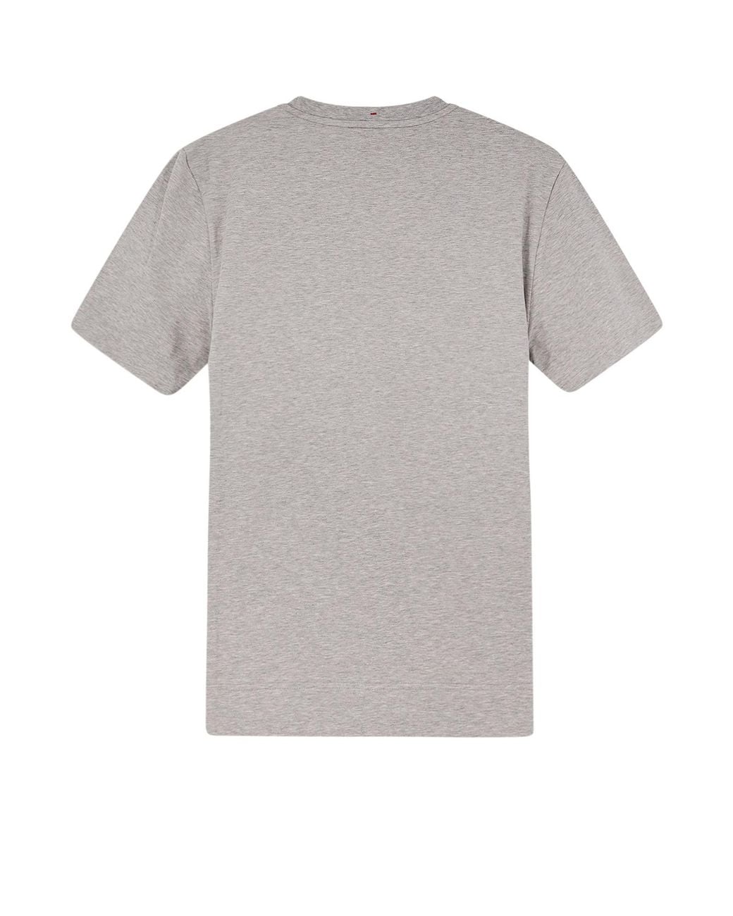 Moncler Gray Grenoble Logo Printed Crewneck T-Shirt for men