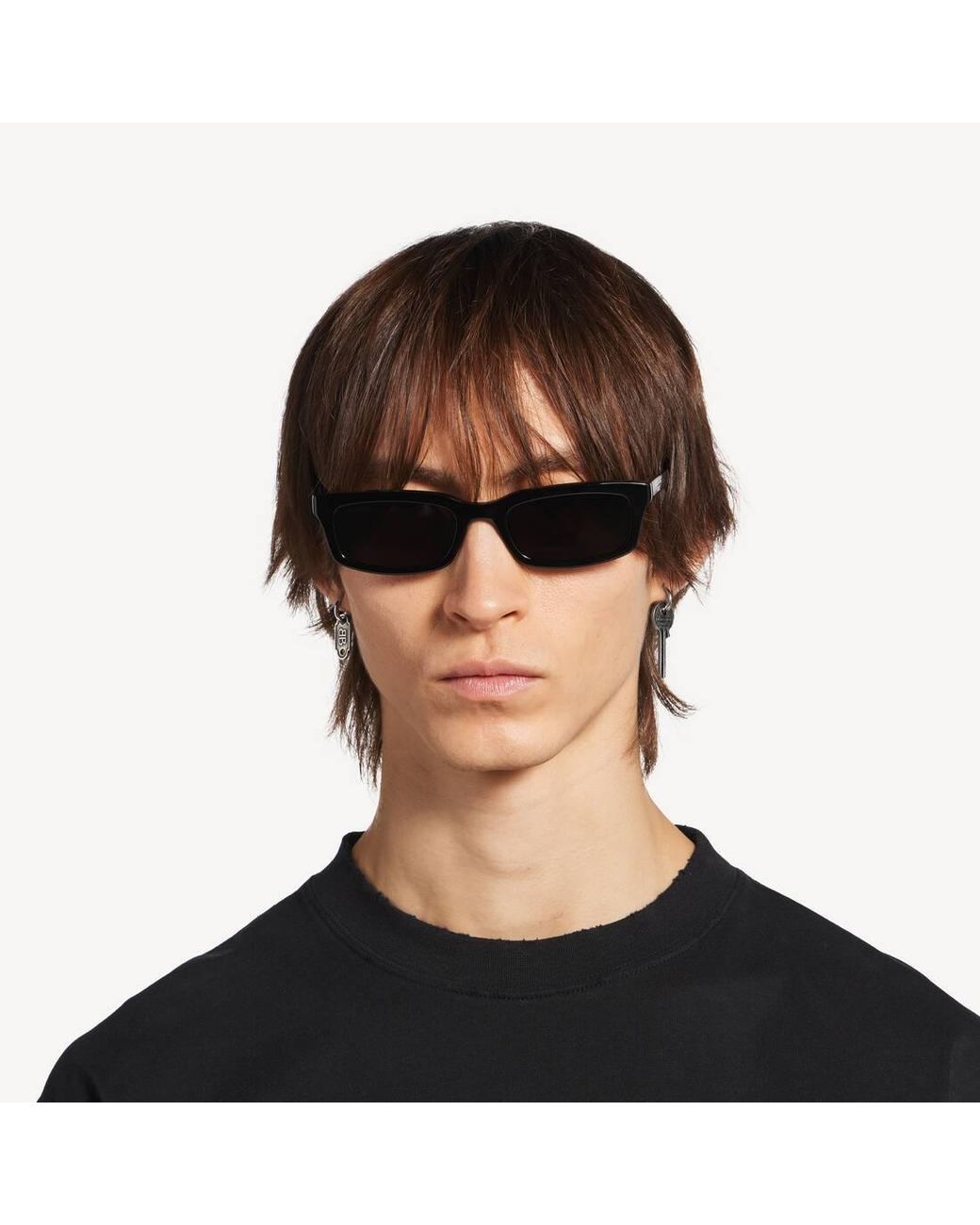 Balenciaga Metallic Neverlost Key Charm Earrings for men