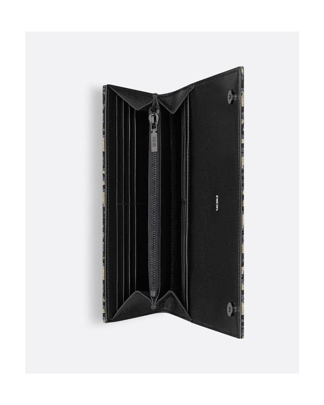 Dior Gray Long Flap Wallet for men