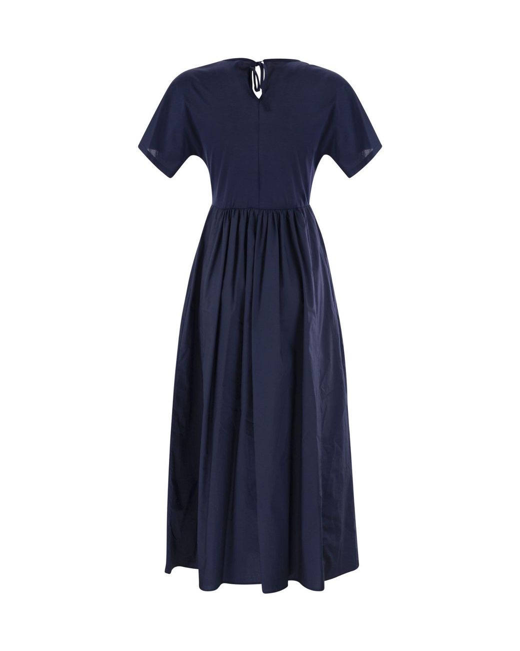 Weekend by Maxmara Blue Bronzo V-Neck Short-Sleeved Dress