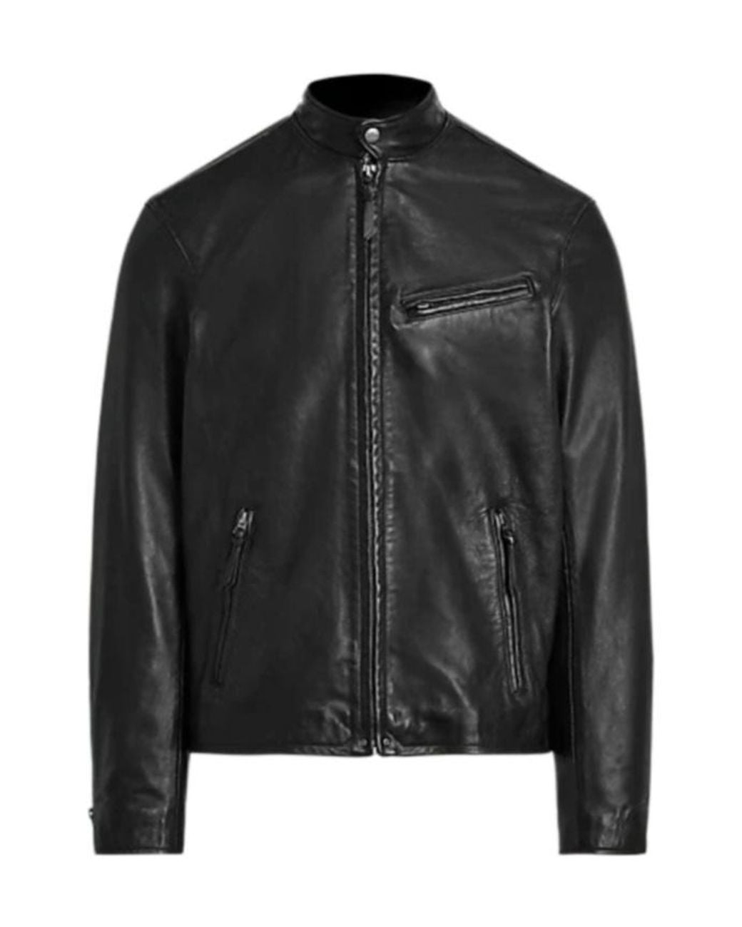 Polo Ralph Lauren Black Racer Leather Jacket for men