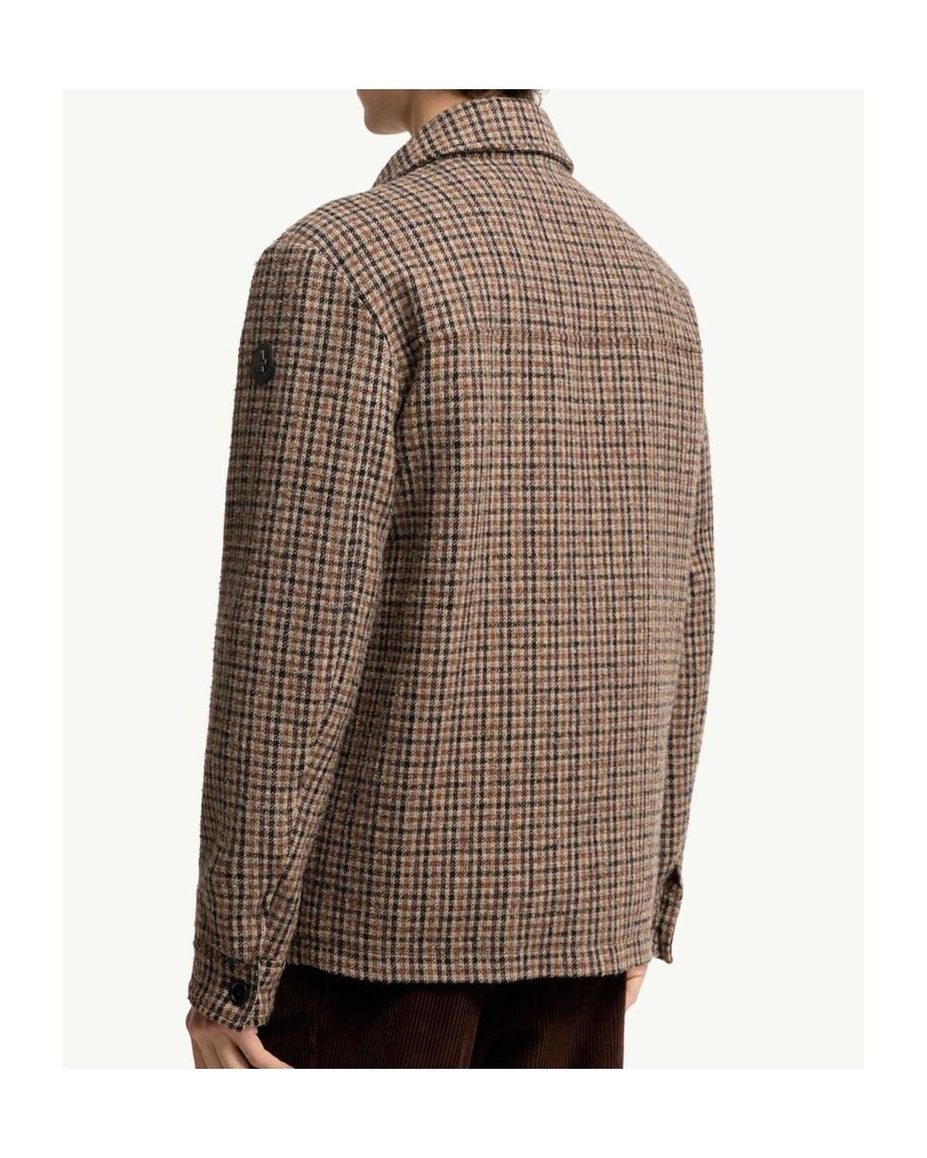 Moncler Brown Norfol Wool Blend Down Shirt Jacket for men