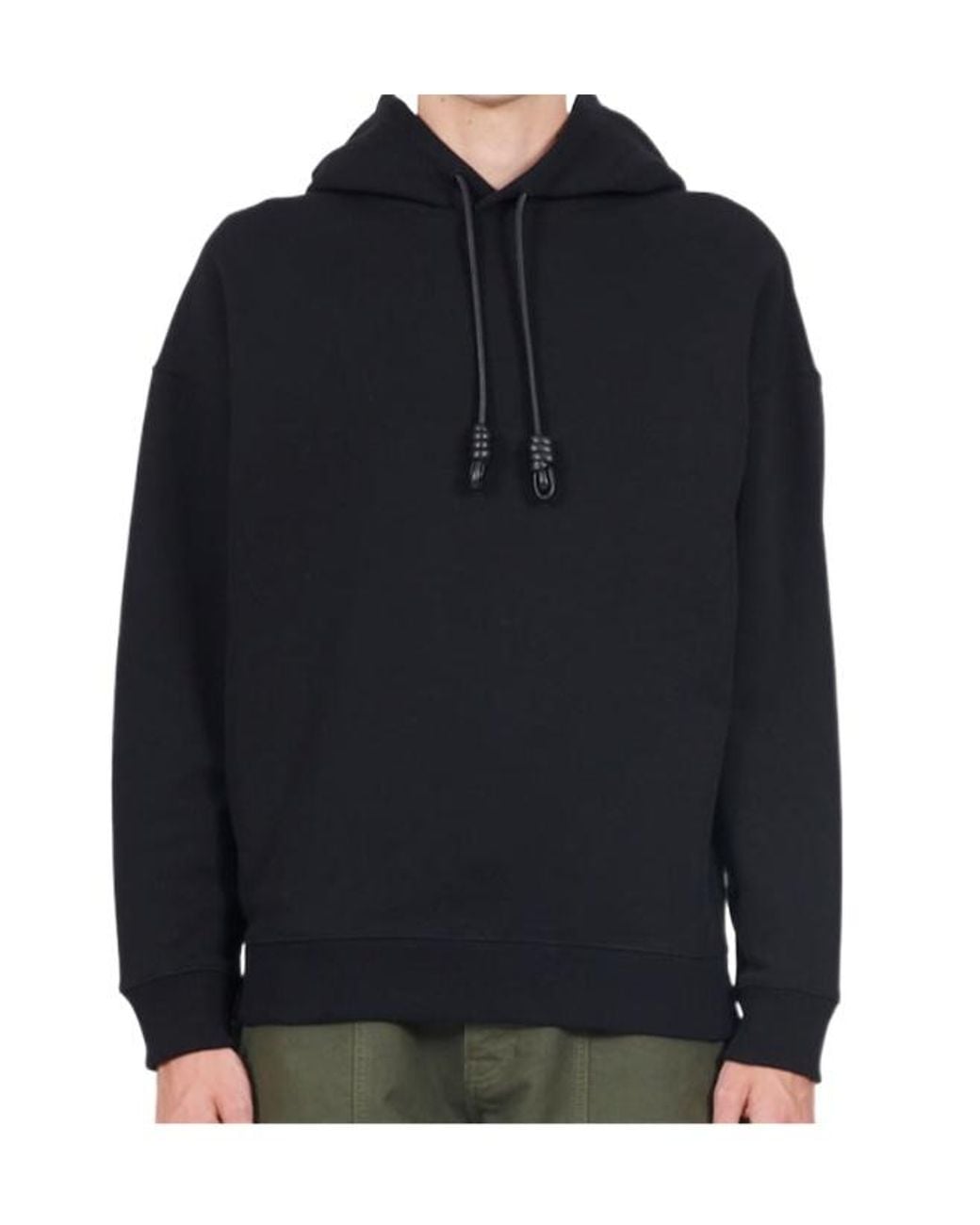 Loewe Black Long-Sleeved Drawstring Hoodie for men
