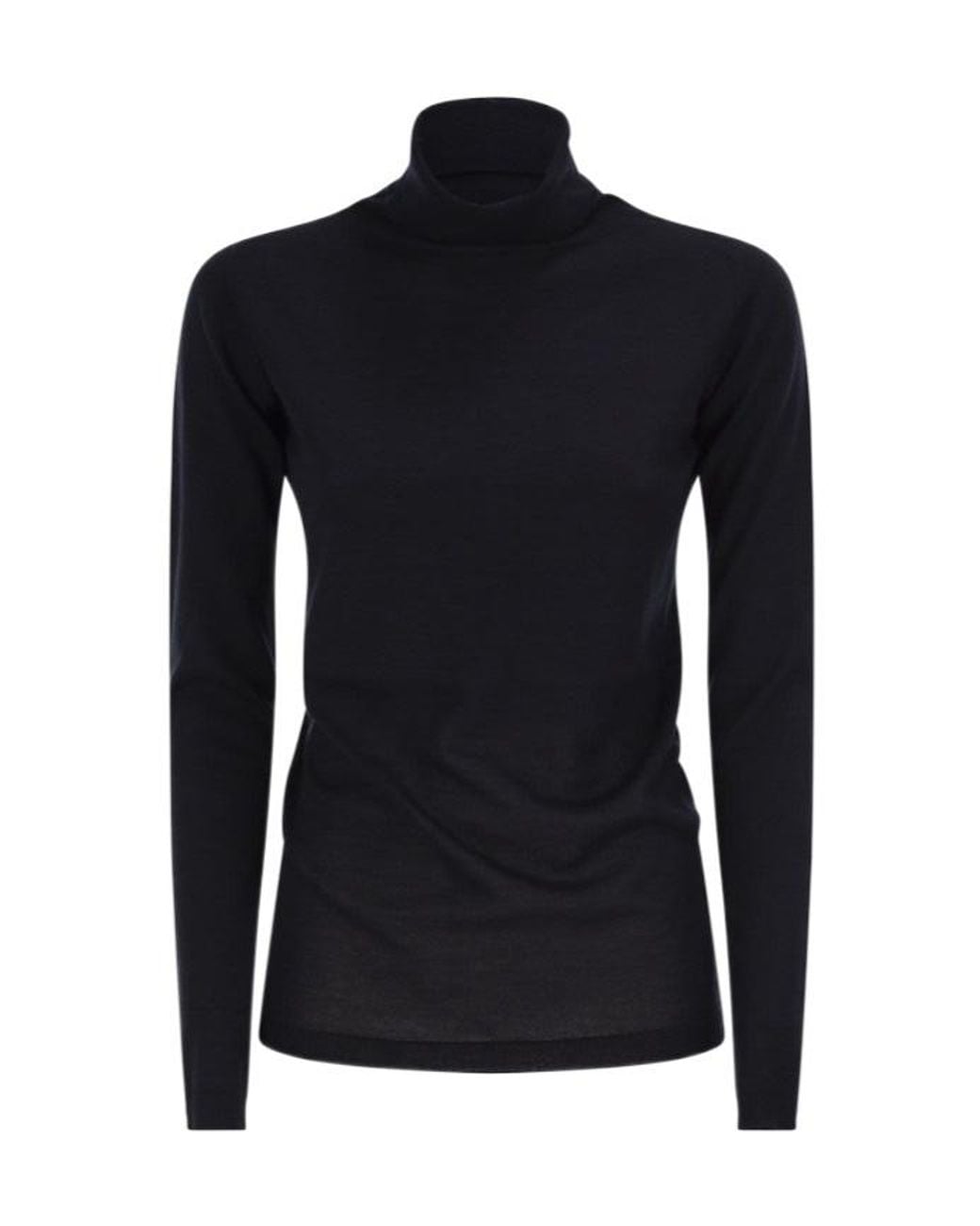 Fabiana Filippi Black Fine Knit Roll Neck Sweater
