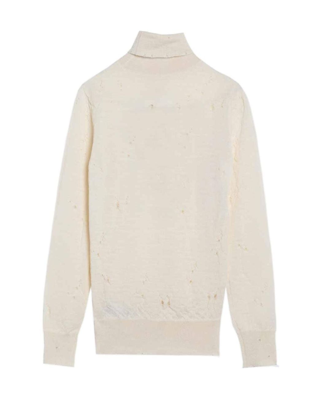MM6 by Maison Margiela Blue Numbers-Motif Distressed Jumper