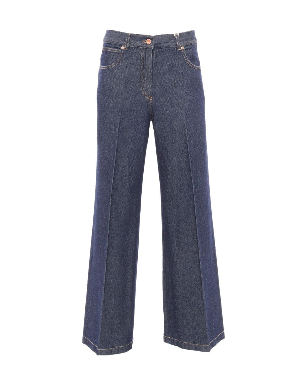 Aspesi Blue Wide-Leg Denim Trousers