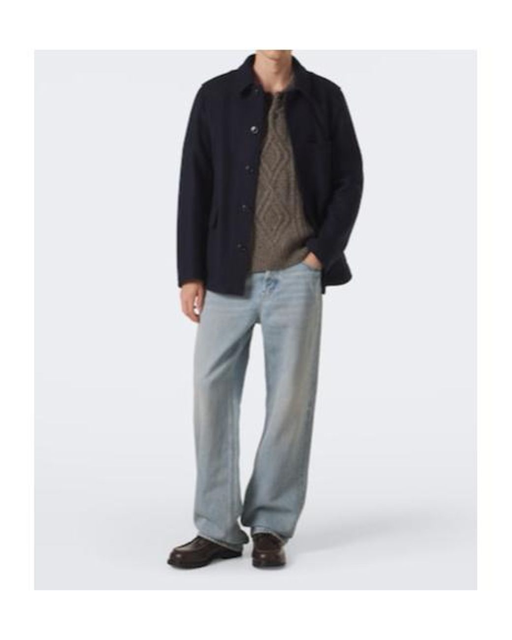 FRAME Brown Cable-Knit Wool And Alpaca-Blend Polo Sweater for men