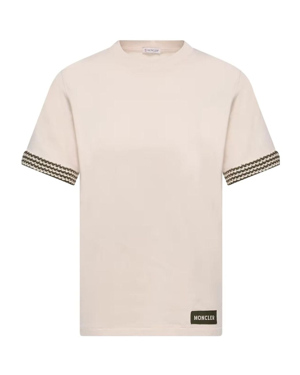 Moncler White Logo Patch Crewneck T-Shirt