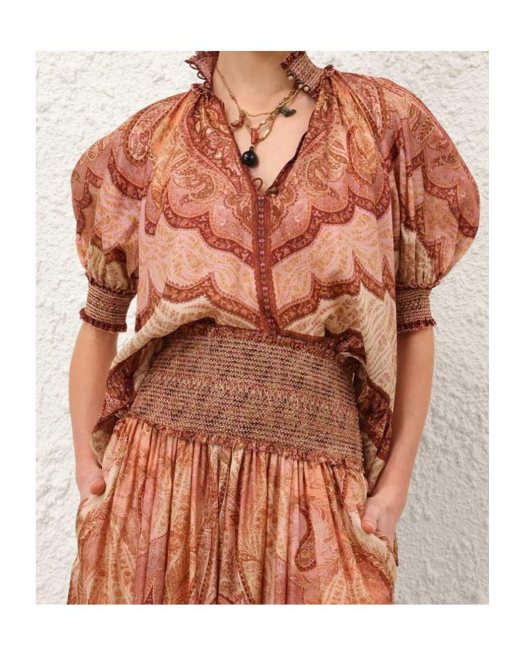 Zimmermann Multicolor Wanderlust Frill Blouse