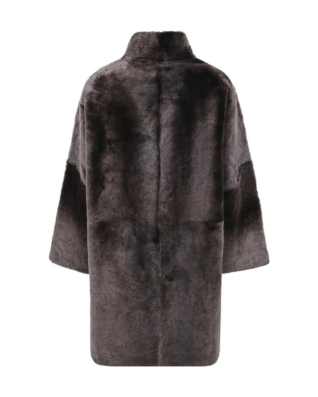 Yves Salomon Gray Long-Sleeved Reversible Coat