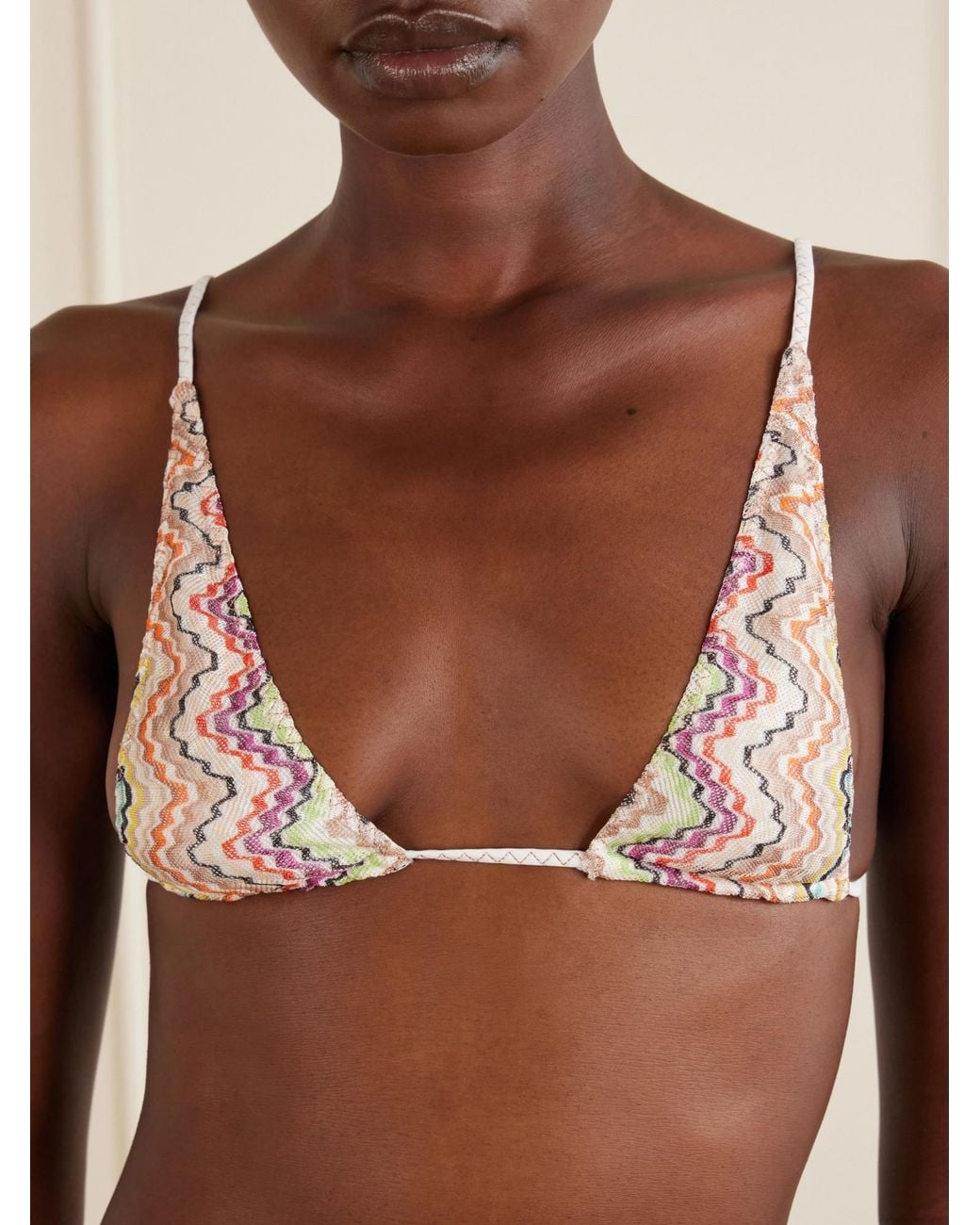 Missoni White Shiny Herringbone Swimsuit