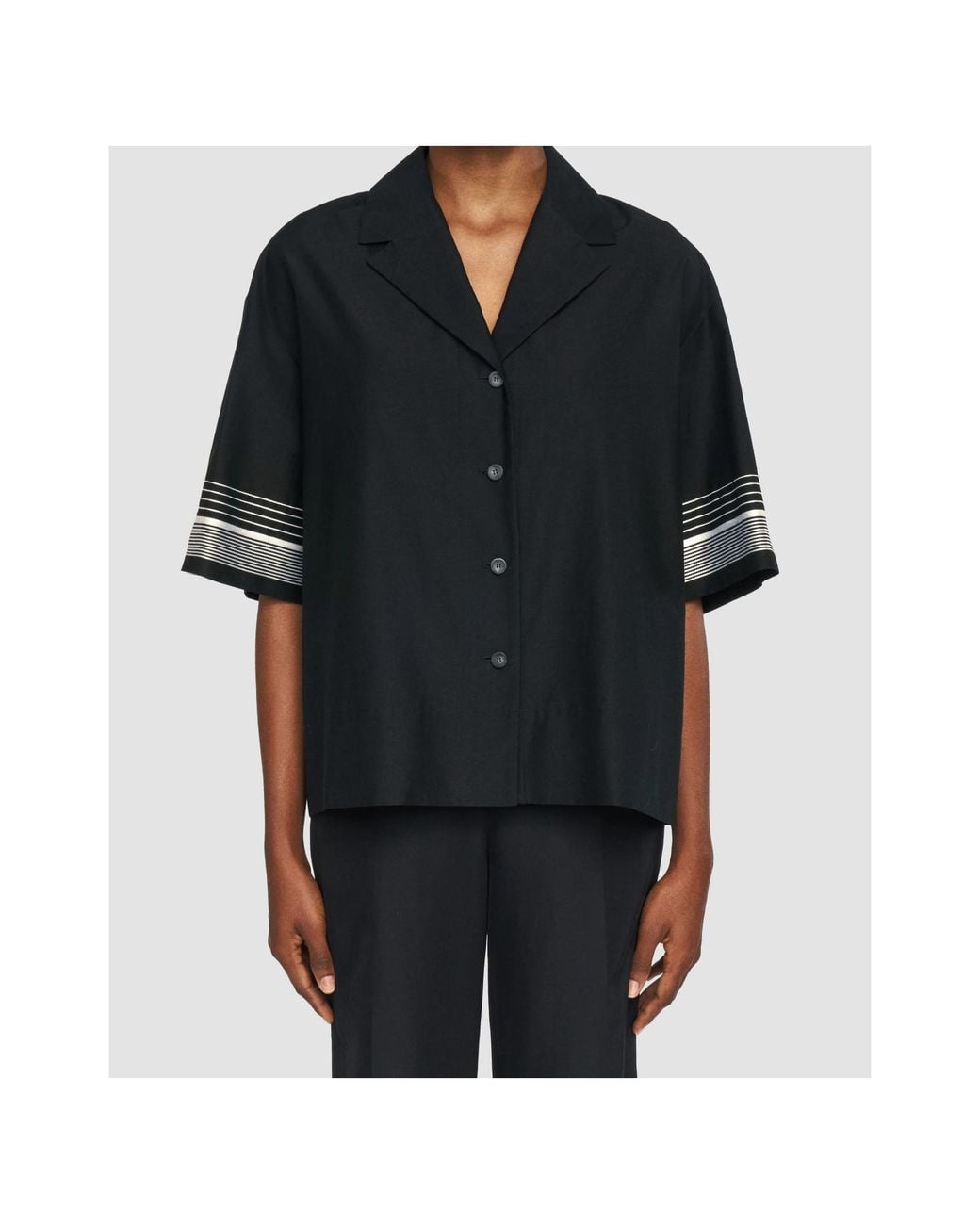 Joseph Black Leopold Stripe Detail Shirt