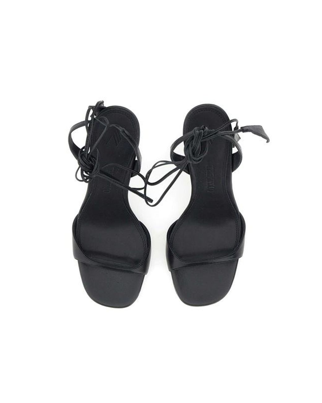 The Attico Metallic Ora Tie-Fastening Heeled Sandal