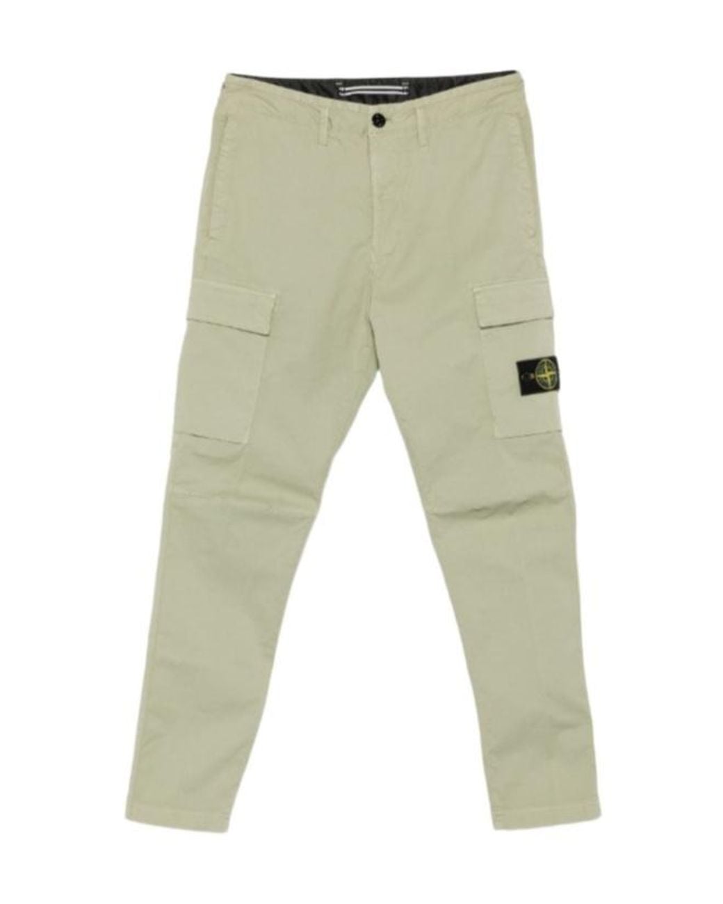 Stone Island Green Logo-Patch Trousers for men