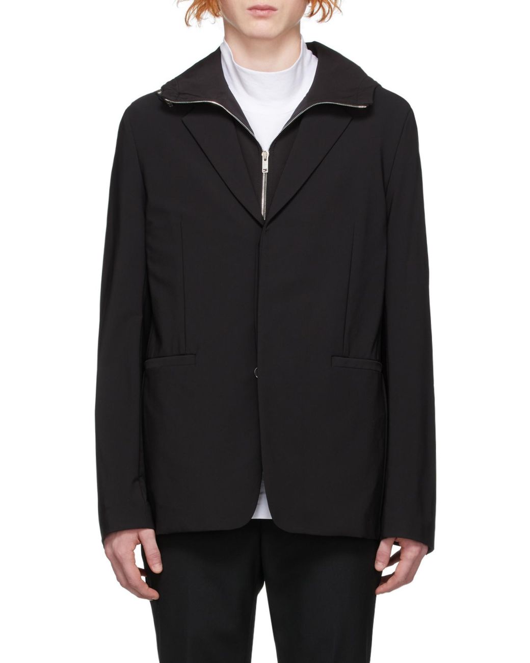 Givenchy Black Removable Layered Hooded Jacket for men
