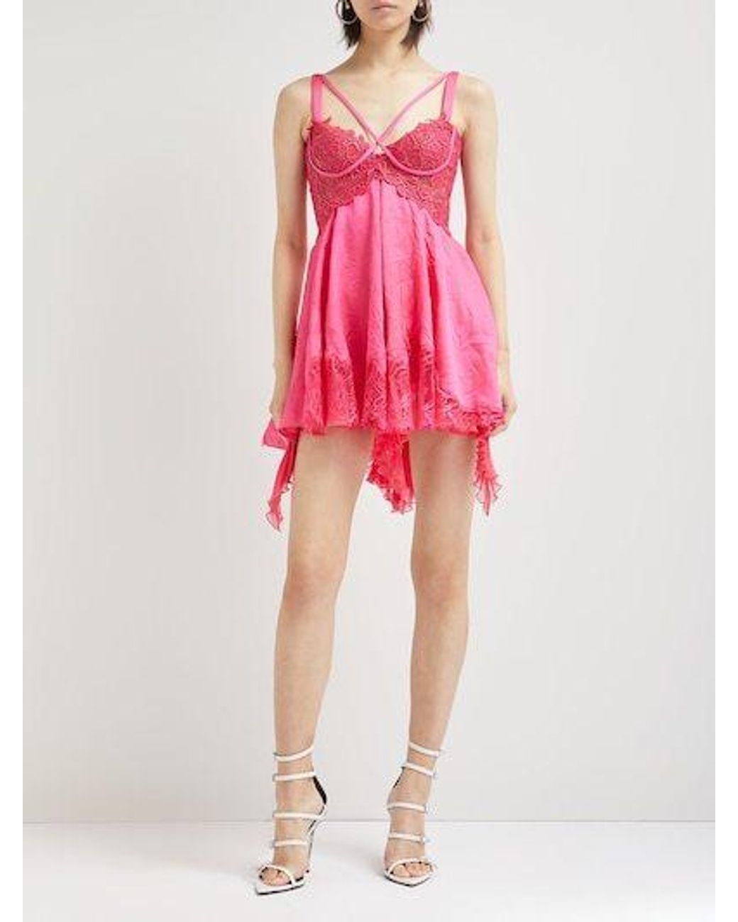 Versace Pink Lace Mini Dress