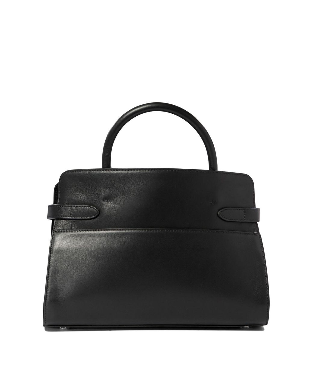 Le Tanneur Black Structured Top Handle Tote Bag