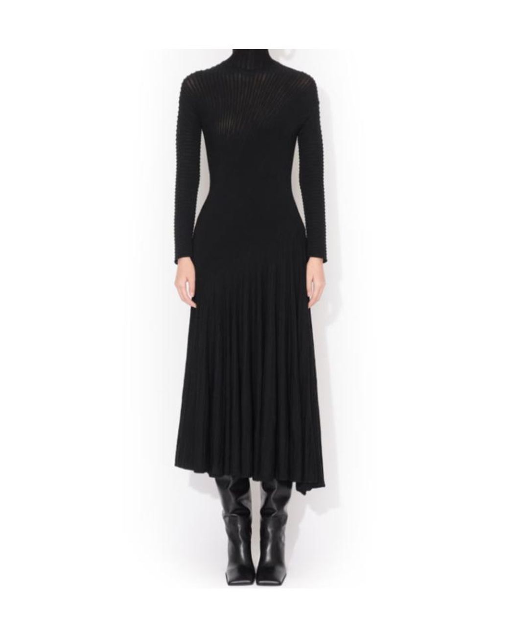 Alaïa Black Twisted Wool Dress