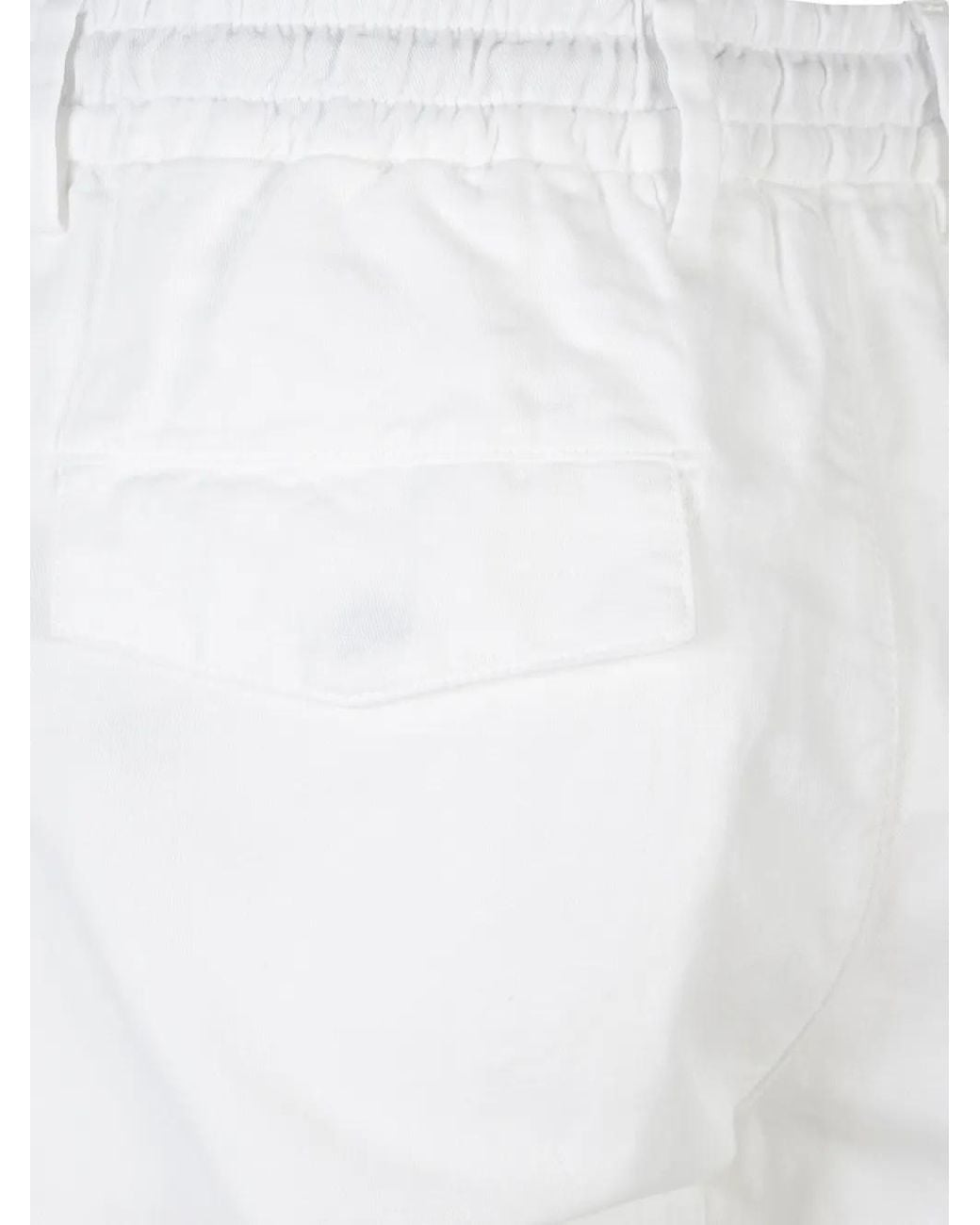 Eleventy White Drawstring Trousers for men