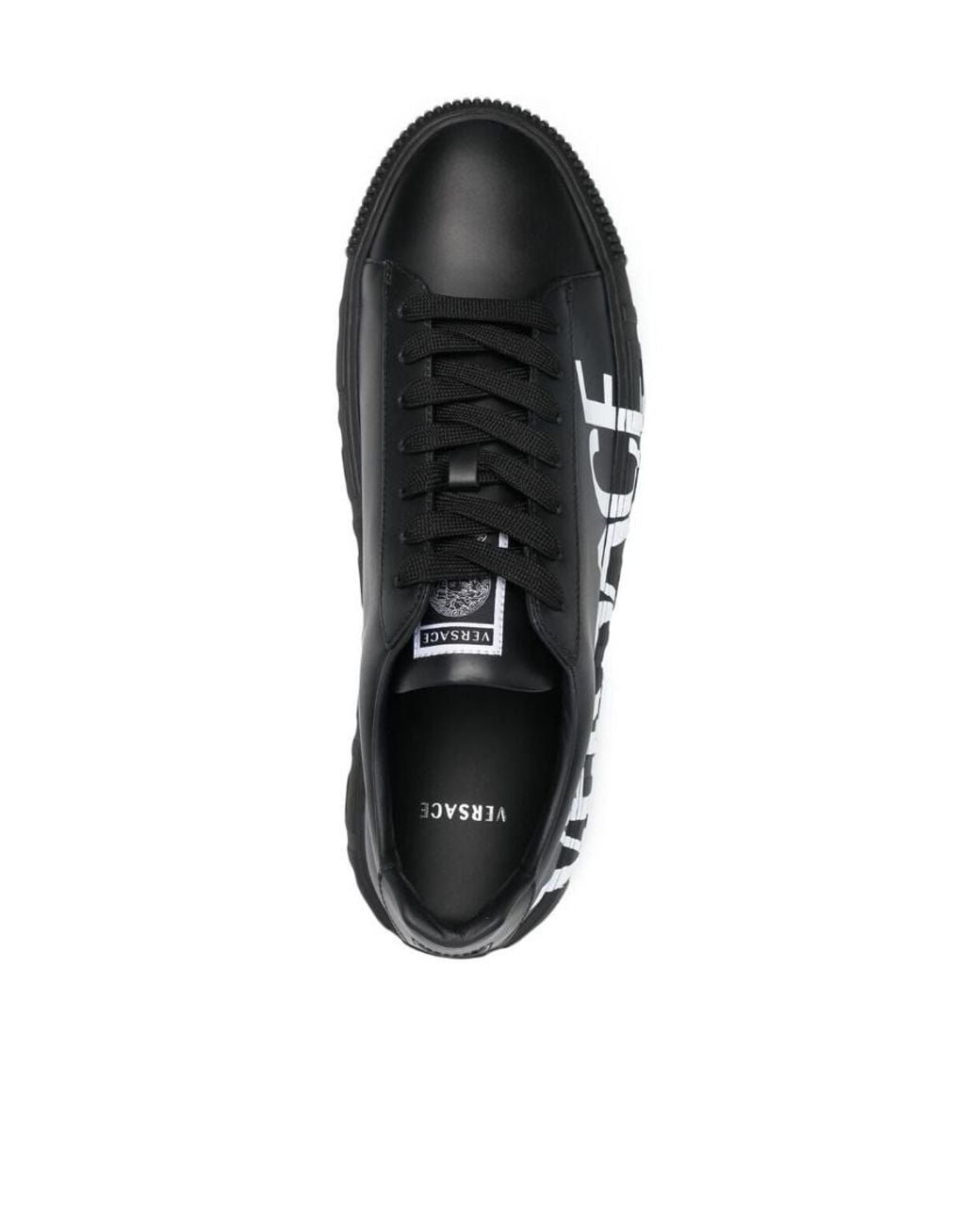 Versace Black Greca Logo Sneakers for men