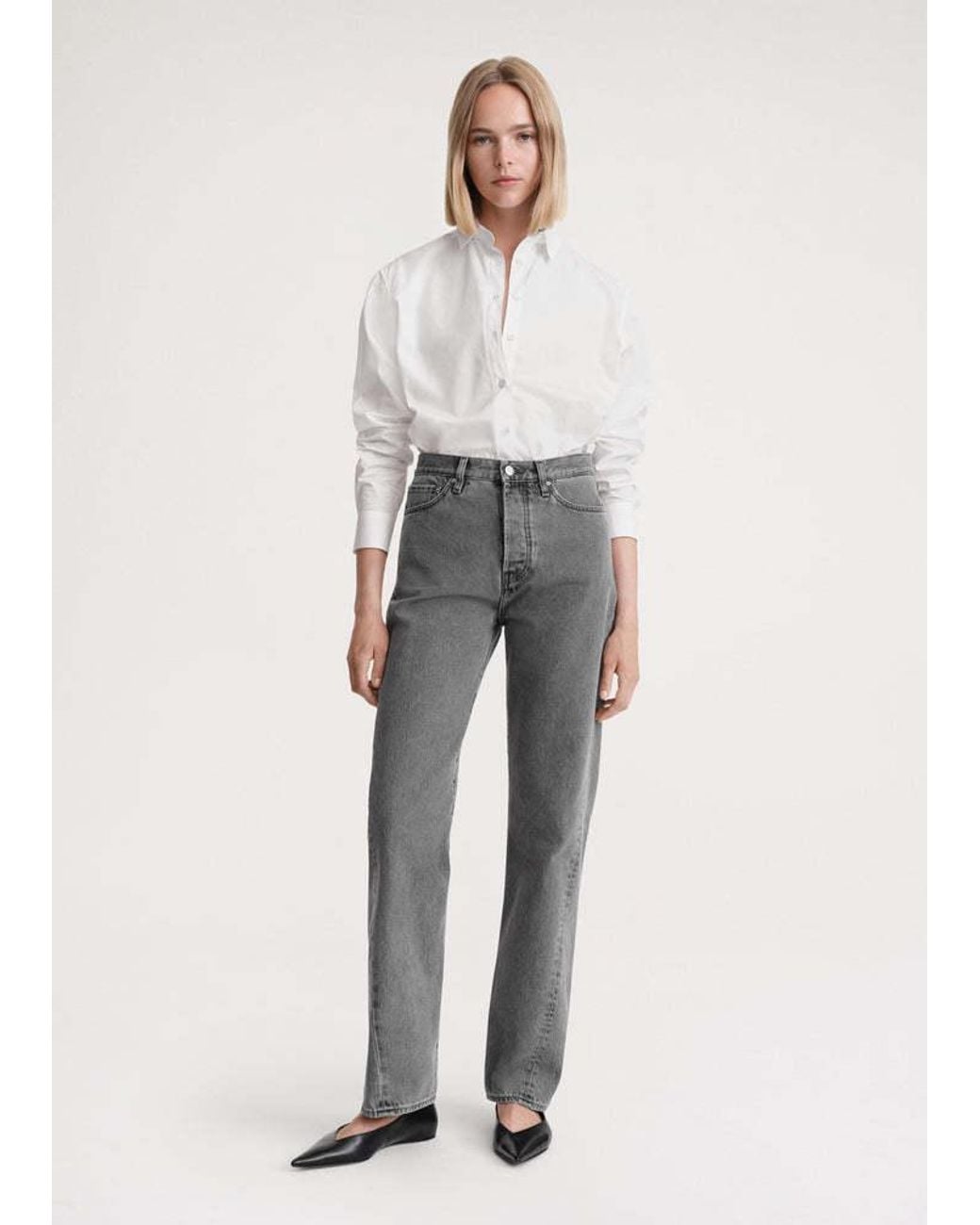 Totême Gray Totême Wide-Leg Jeans