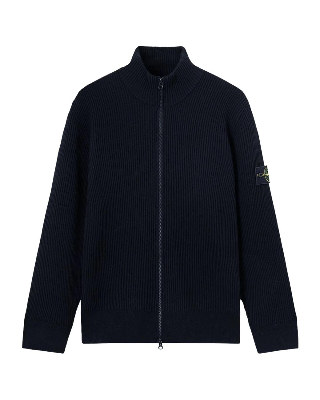 Stone Island Blue Stand-Collar Zip-Up Cardigan for men