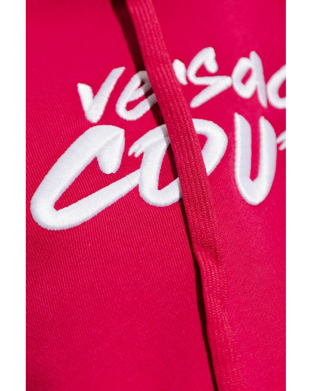 Versace Jeans Couture Logo Embroidered Drawstring Hoodie