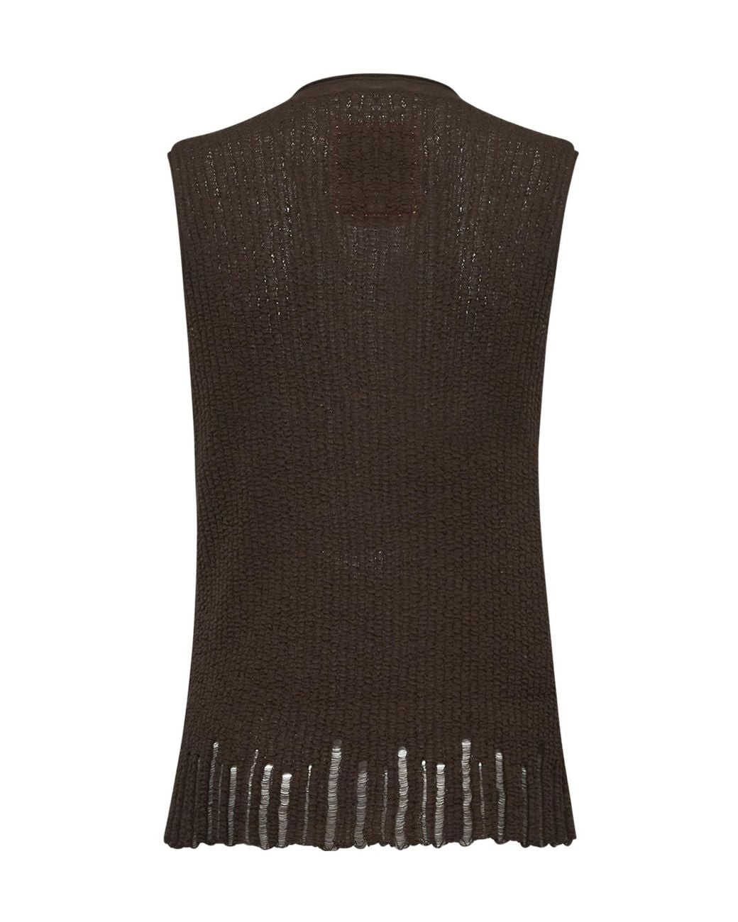 Uma Wang Brown Knitted Sleeveless Vest