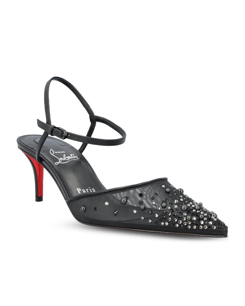 Christian Louboutin White Embellished Pointed-Toe Pumps